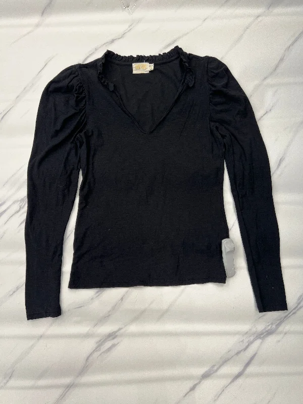 Top Long Sleeve By Nation In Black, Size: S