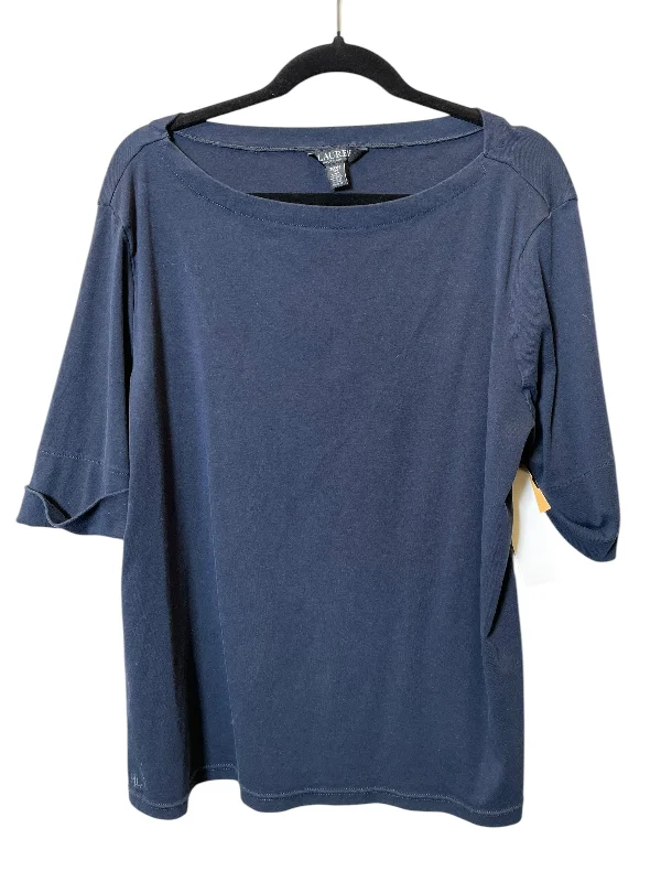 Top 3/4 Sleeve By Ralph Lauren In Blue, Size: 3x