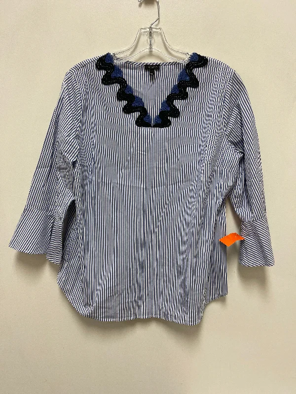 Loose Fit Top Long Sleeve By Talbots In Blue, Size: L