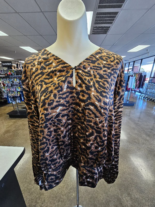 Relaxed Clothing Top Ls By Dr2 In Animal Print, Size:Xl