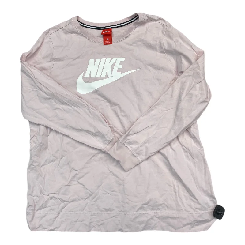 Athletic Top Long Sleeve Crewneck By Nike In Pink, Size: 2x