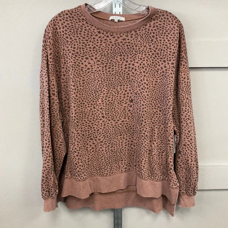 Relaxed Fit Wear Top Long Sleeve By Z Supply In Brown, Size: S