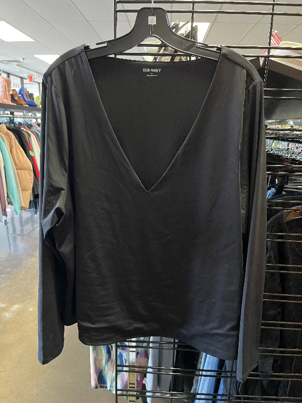 Simple Looks Top Long Sleeve Basic By Old Navy In Black, Size: 3x