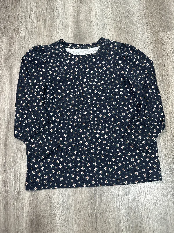 Party Wear Top Long Sleeve By Loft In Floral Print, Size: M