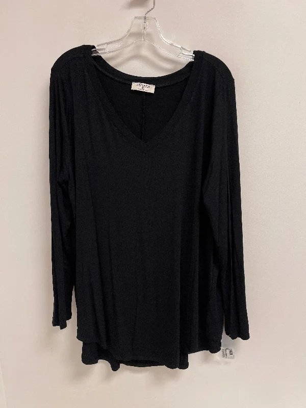 Top Long Sleeve By Zenana Outfitters In Black, Size: 2x