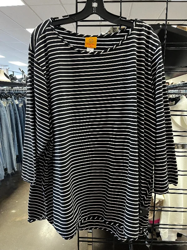 Elegant And Noble Top Long Sleeve By Ruby Rd In Striped Pattern, Size: 3x