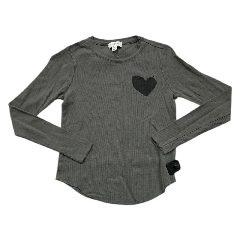 Top Long Sleeve By Evereve In Grey, Size: Xs