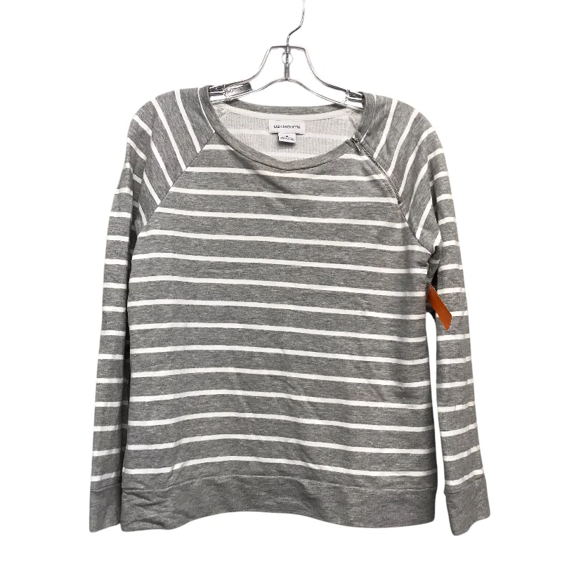 Cozy Street Style Top Ls By Liz Claiborne In Striped Pattern, Size:M