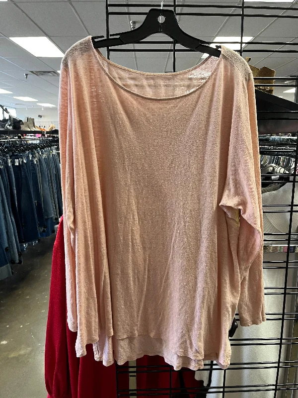 Versatile Outfits Top Long Sleeve Basic By Eileen Fisher In Pink, Size: 3x