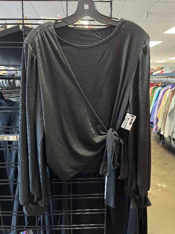 Light Layers Top Long Sleeve By Clothes Mentor In Black, Size: 3x