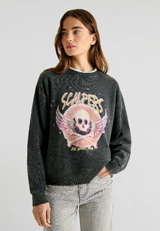 SPRAY SKULL SWEATER