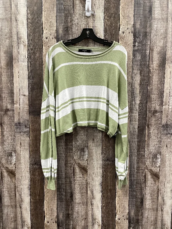 Top Long Sleeve By Cme In Green & White, Size: Xxl