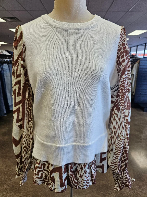 Mid-length Style Top Ls By Fate In Cream, Size:M