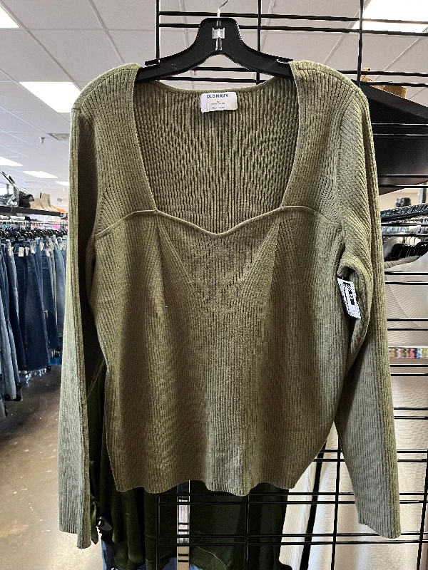 Cozy Lounge Wear Top Long Sleeve By Old Navy In Green, Size: 3x