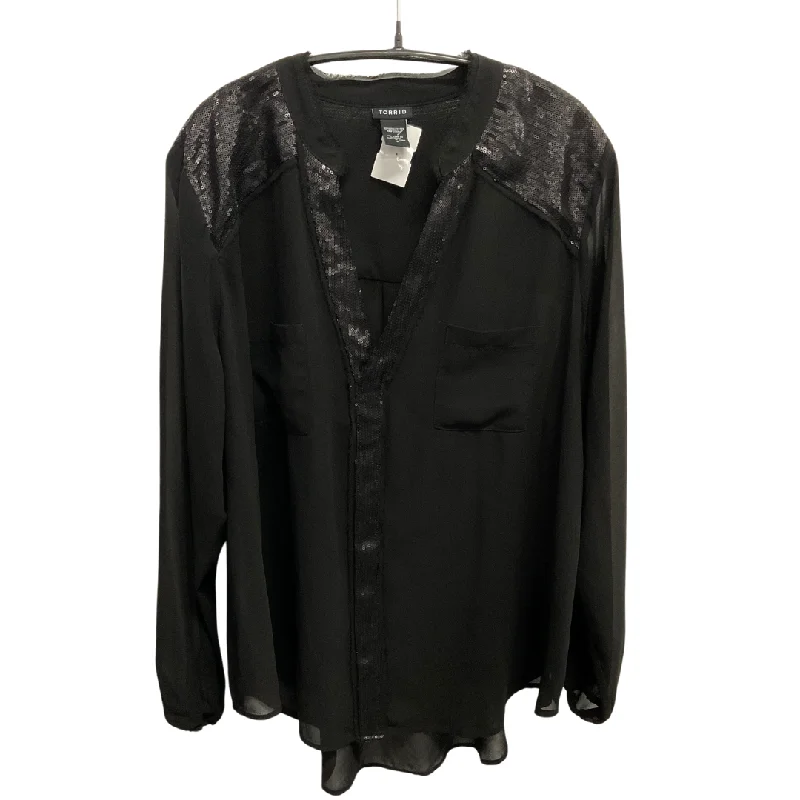 Top Long Sleeve By Torrid In Black, Size: 2x