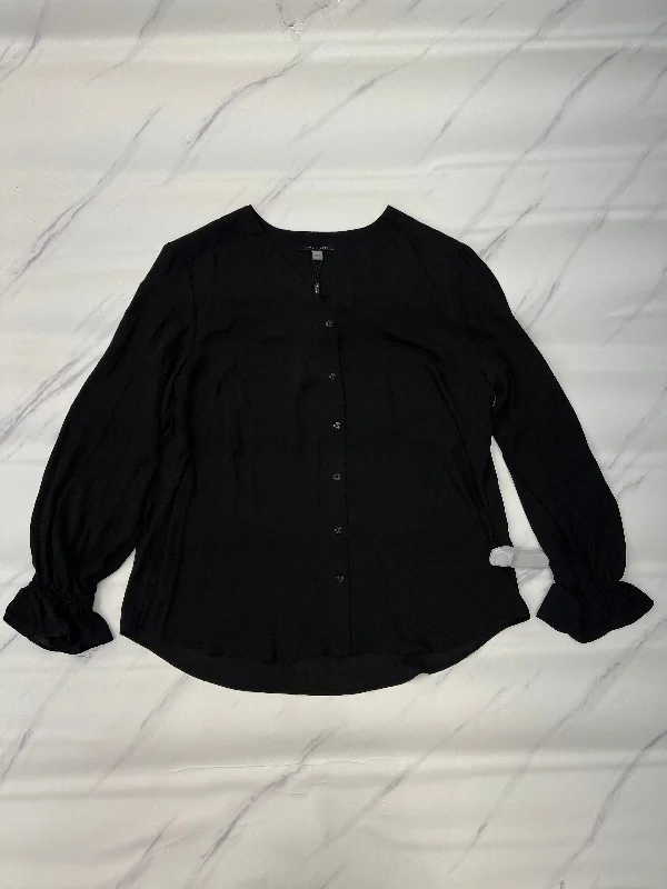 Relaxed Fashion Top Long Sleeve By T Tahari In Black, Size: L