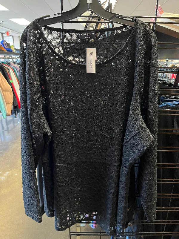 Easy Chic Wear Top Long Sleeve By Lane Bryant In Black, Size: 3x