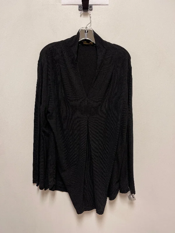 Top Long Sleeve By Suzanne Betro In Black, Size: 2x