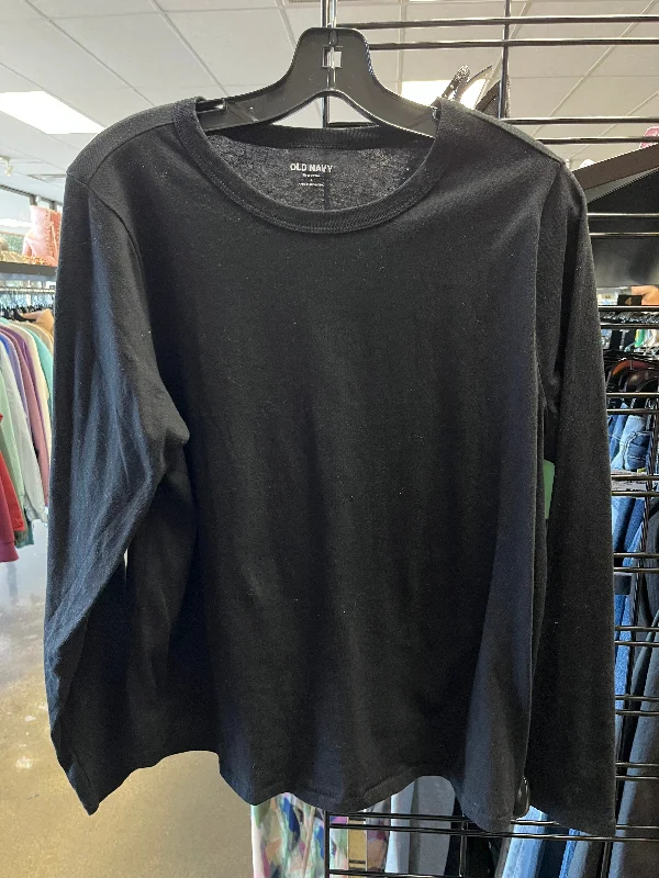 Casual Chic Outfits Top Long Sleeve Basic By Old Navy In Black, Size: L