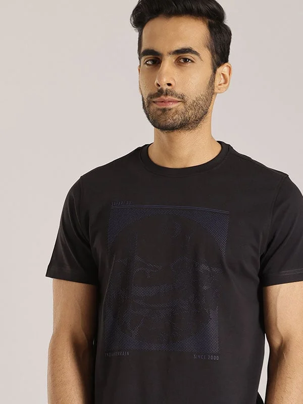 Fashionable Inner Wear Men Graphic Crew Neck T-Shirt