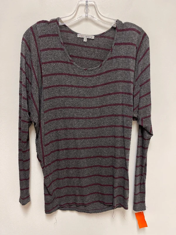 Top Long Sleeve By Red Haute In Grey & Red, Size: S