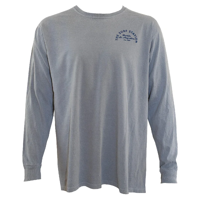 Surf Station Arch Logo Men's L/S T-Shirt - Grey