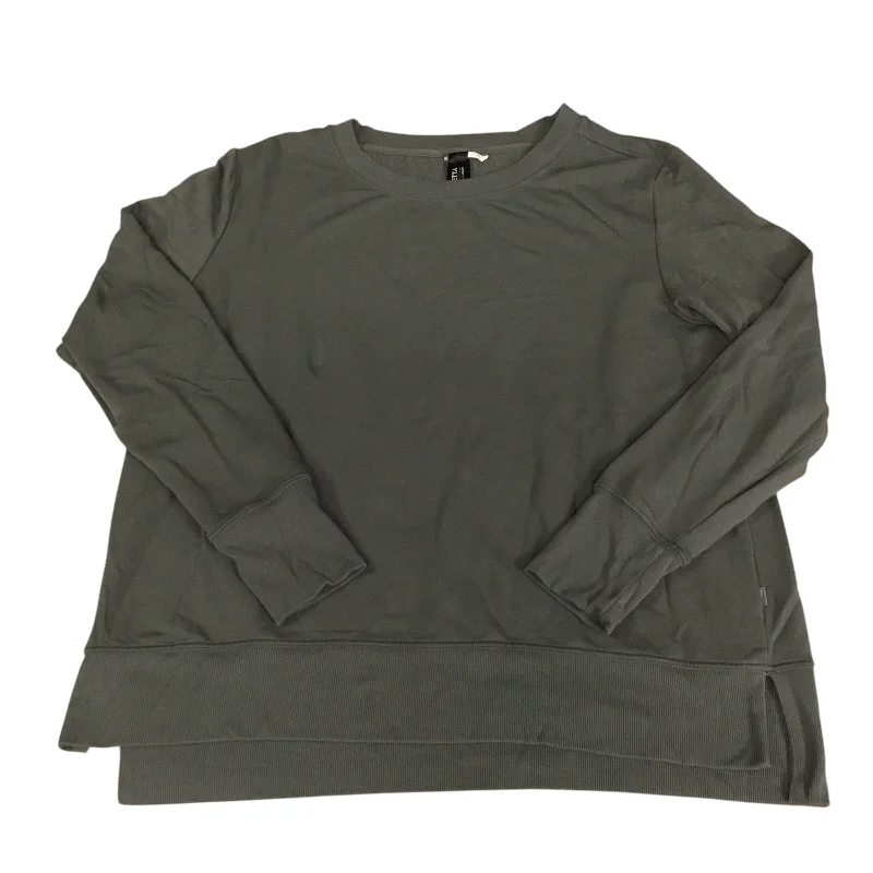 Athletic Top Long Sleeve Crewneck By Mondetta In Olive, Size: Xl