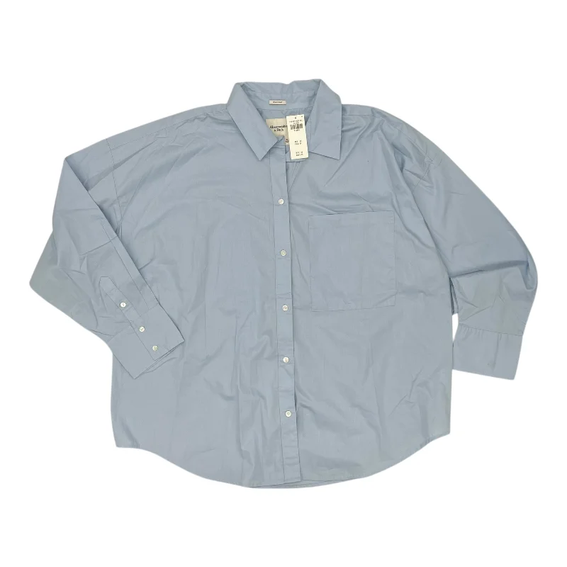 Soft Fabric Looks Top Ls By Abercrombie And Fitch In Blue, Size:Xl