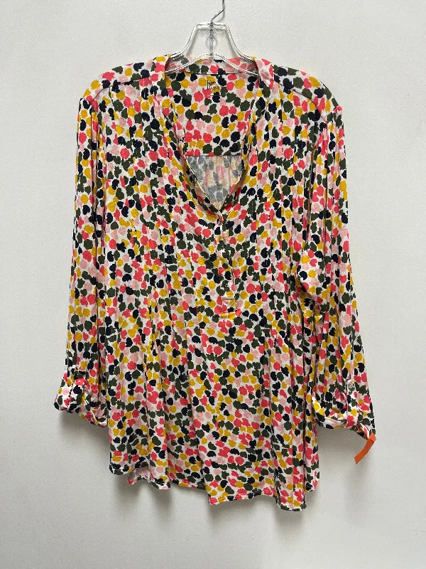 Warm Chic Top Long Sleeve By Kim Rogers In Multi-colored, Size: 1x
