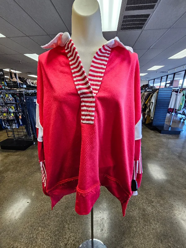 Elegant And Elegant Top Ls By Entro In Red & White, Size:L