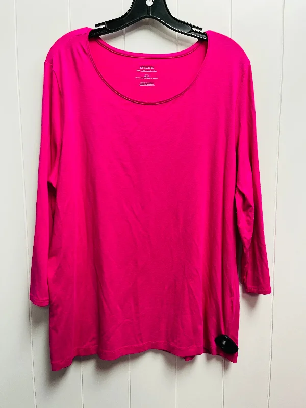 Top Long Sleeve Basic By Chicos In Pink, Size: Xl