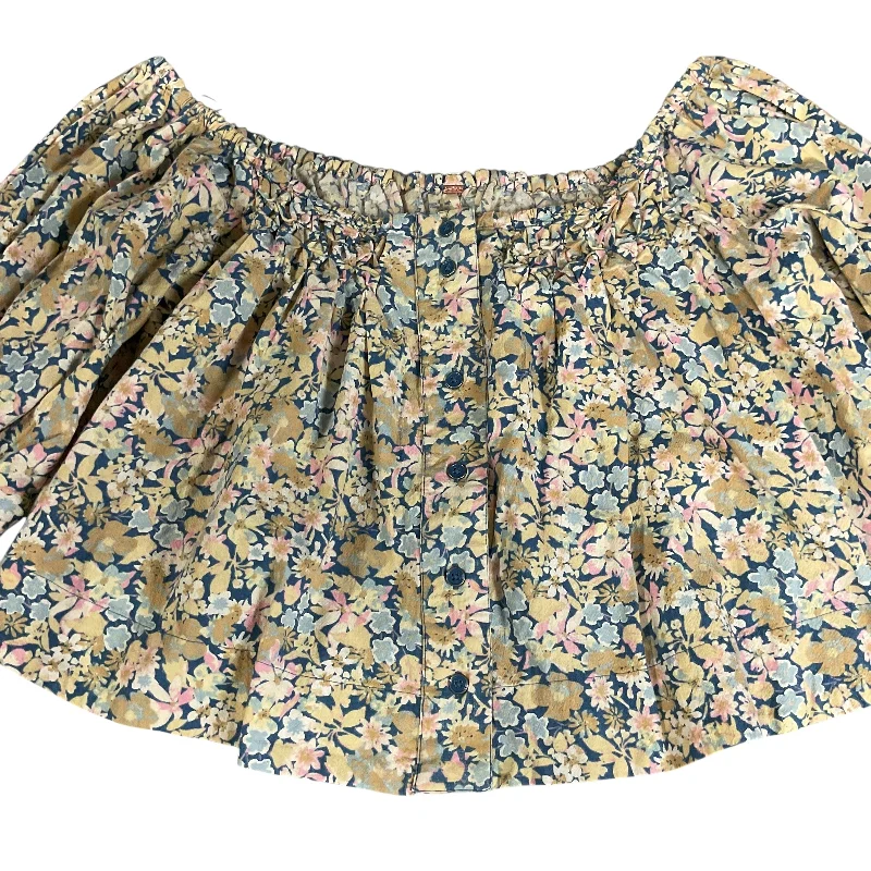 Cozy Essentials Top Long Sleeve By Free People In Floral Print, Size: M
