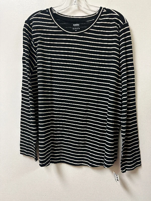 Relaxed Tops Top Long Sleeve By Sonoma In Striped Pattern, Size: Xl