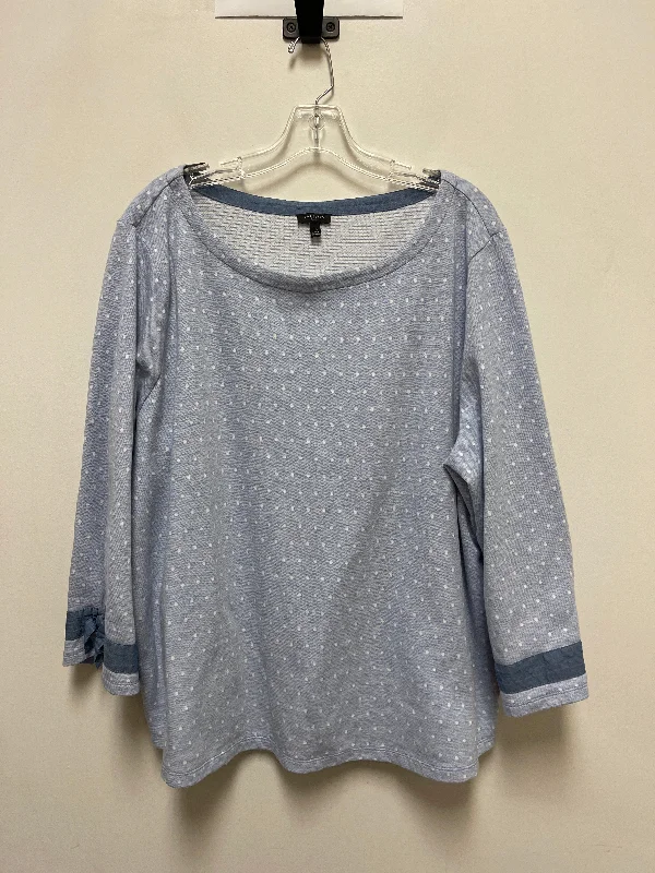 Top Long Sleeve By Talbots In Polkadot Pattern, Size: 3x