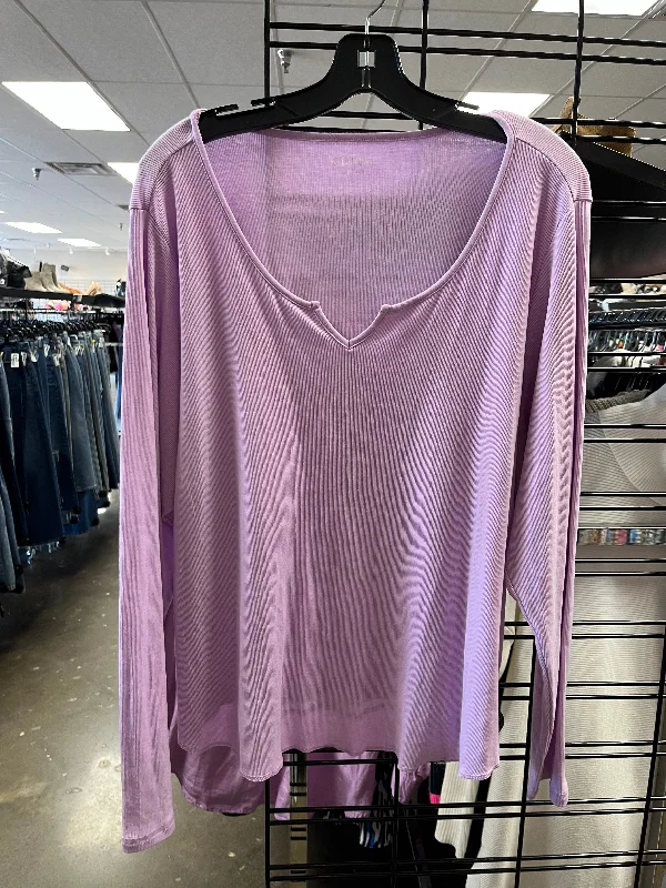 Elegant Fit Top Long Sleeve Basic By Old Navy In Purple, Size: 3x