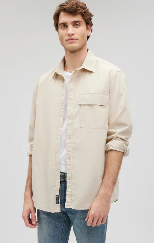 ONE POCKET BUTTON-UP SHIRT IN SILVER BIRCH