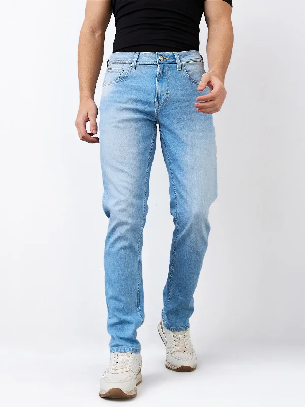 Spykar Regular Fit Mid Rise Cotton Jeans For Men