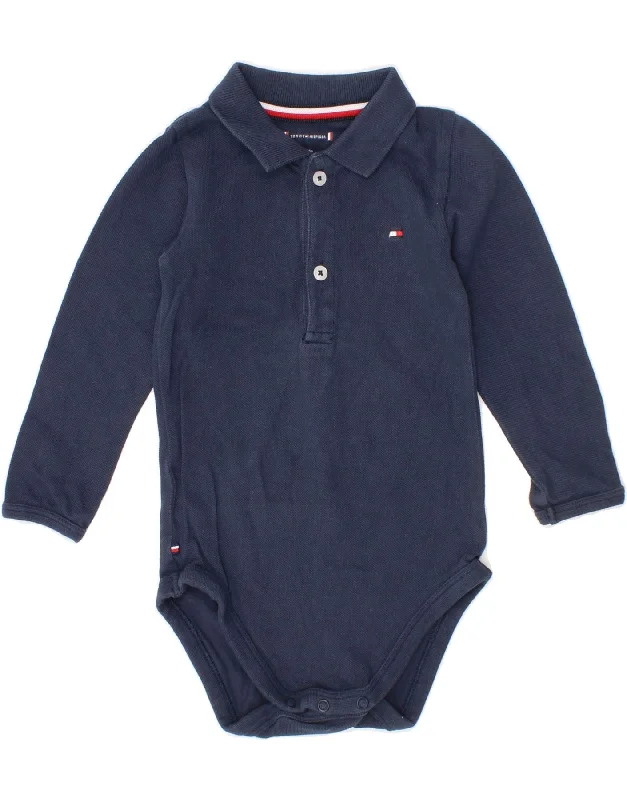 Soft Fabric Looks TOMMY HILFIGER Baby Boys Bodysuit 6-9 Months Navy Blue