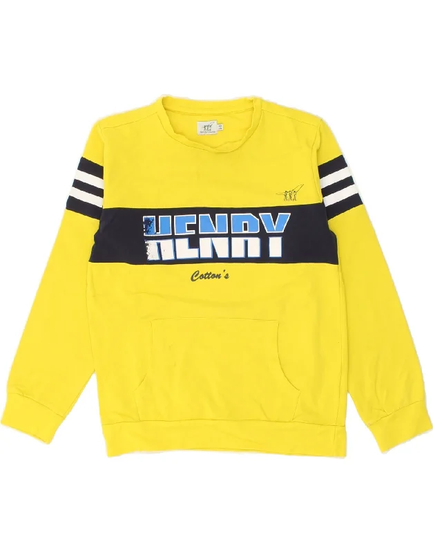 Unique Design HENRY COTTONS Boys Graphic Sweatshirt Jumper 11-12 Years Yellow