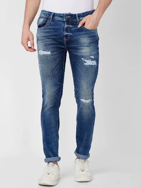 Spykar Low Rise Slim Fit Blue Jeans For Men