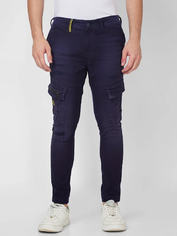 Spykar Mid Rise Regular Fit Blue Jeans For Men