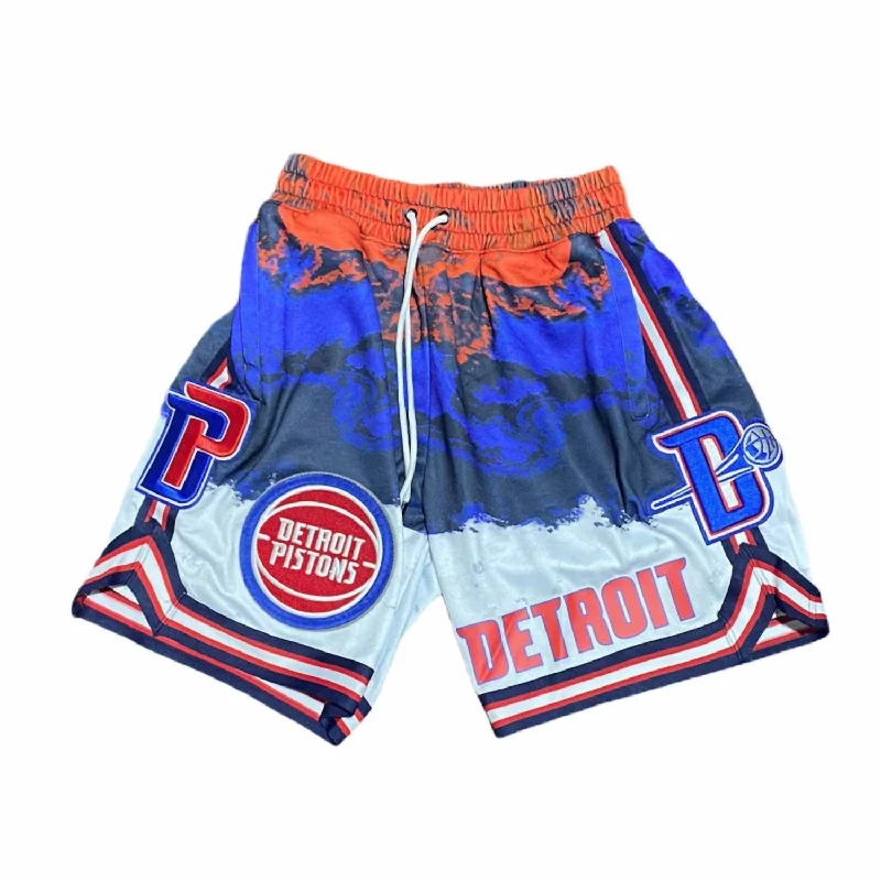 Creative Prints Men's Detroit Pistons Chenille Logo Shorts In Multi