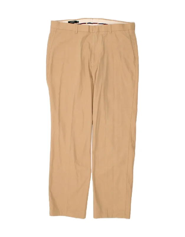 Comfy Layers J. CREW Mens Straight Chino Trousers W36 L31 Beige Cotton