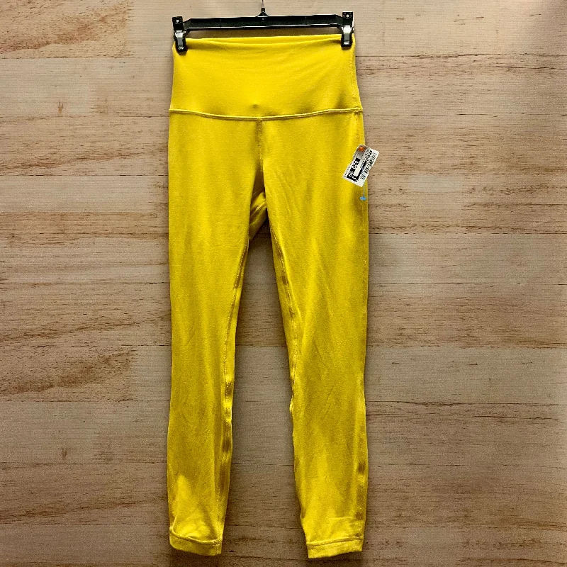 Athletic Leggings By Lululemon In Yellow, Size: 4