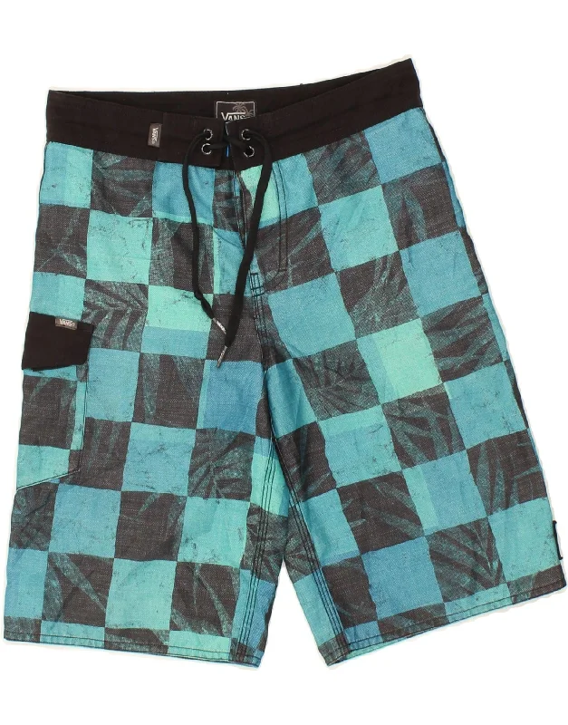 Versatile Casuals VANS Boys Swimming Shorts 11-12 Years Blue Geometric