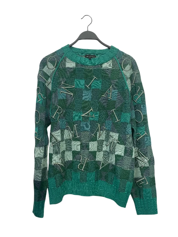 EMPORIO ARMANI/Sweater/L/All Over Print/Cotton/GRN/