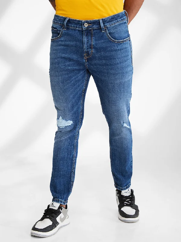 Spykar Blue Slim Fit Mid Rise Jeans For Men