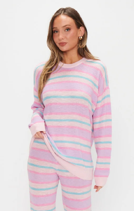 Feel Good Sweater ~ Cotton Candy Stripe Knit