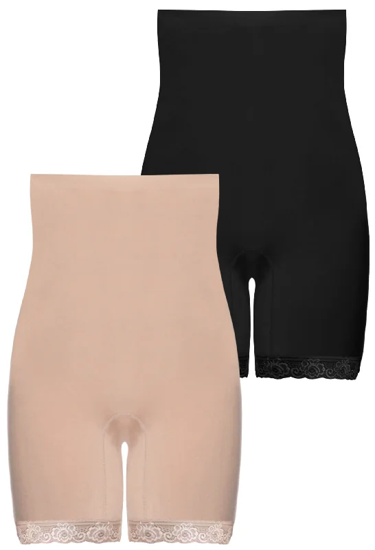 Fresh And Elegant Underbust Anti Chafing Midi Cotton Rich Shorts - 2 Pack