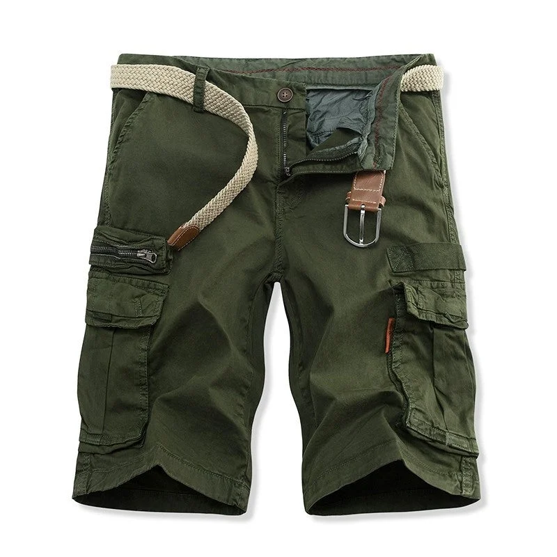 Fashion Innovation Overalls Men's Foreign Trade Wholesale New Casual Pants Men's Solid Color Multi-pocket Plus Size Fifth Pants